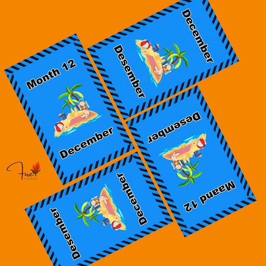 Printable Bilingual Months of the Year Flashcards & Wall Posters  (English & Afrikaans)