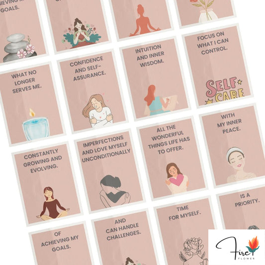 Fifity Printable Self-Care Affirmation Cards for Women (Digital Download)
